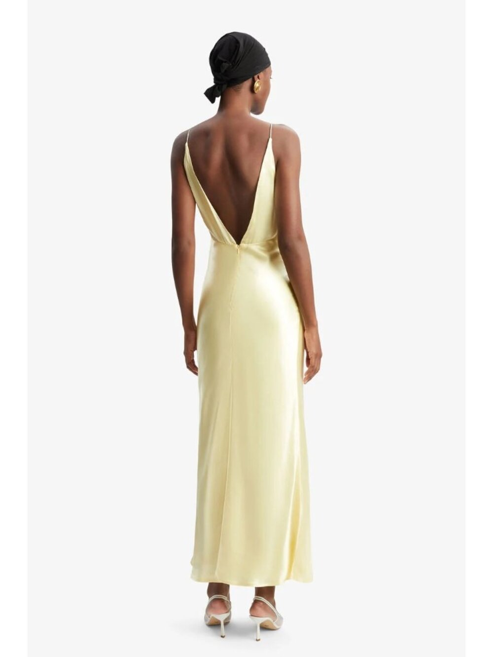 NWT Bardot Capri Diamonte Slip Dress Canary Yellow Satin Maxi Size 6 - Picture 10 of 13
